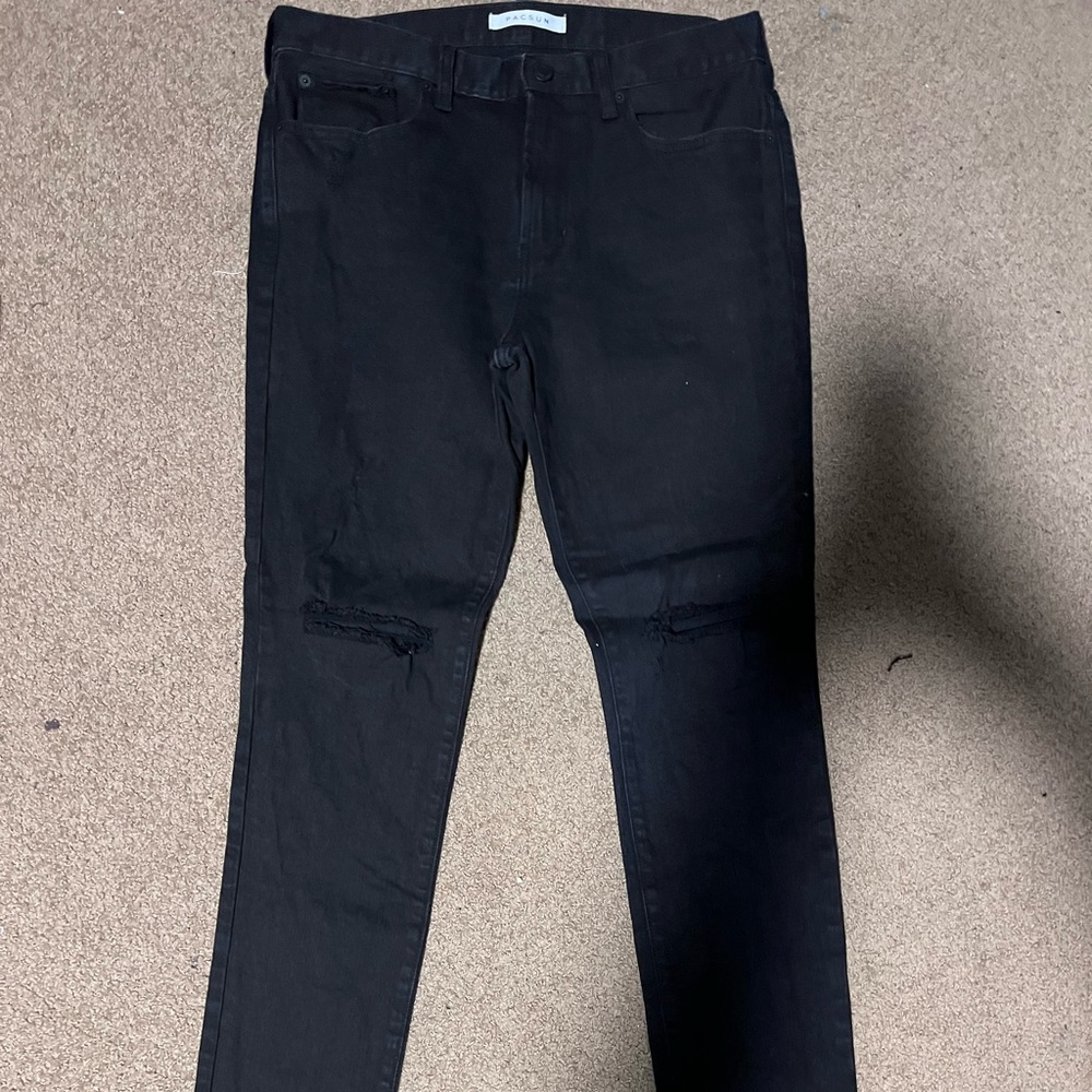 Pacsun black distressed skinny jeans